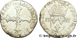 HENRY IV Quart d écu, croix feuillue de face 1605 Nantes