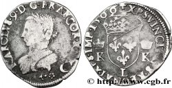 CHARLES IX Demi-teston, 4e type 1566 Bayonne