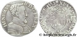 HENRI II Demi-teston à la tête nue, 1er type 1552 Paris