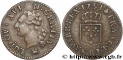 LOUIS XVI (MONARQUE CONSTITUTIONNEL) Liard dit à l écu 1791 Rouen