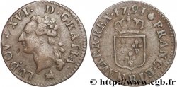 LOUIS XVI Liard dit “à l écu” 1791 Rouen