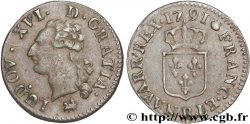 LOUIS XVI Liard dit “à l écu” 1791 Rouen