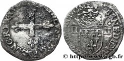 CHARLES X, CARDINAL DE BOURBON Quart d écu, croix de face 1590 Nantes