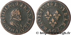 HENRY IV Double tournois, 1er type de Paris (légende française) 1604 Paris, Moulin des Étuves