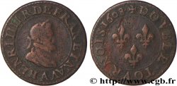 HENRI IV LE GRAND Double tournois, 1er type de Paris (légende française) 1608 Paris