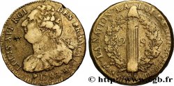 LOUIS XVI (MONARQUE CONSTITUTIONNEL) 2 sols dit au faisceau , type FRANÇAIS 1793 Strasbourg