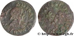 LOUIS XIII LE JUSTE Double tournois, type 14 1638 La Rochelle