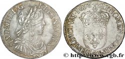 LOUIS XIV THE SUN KING Demi-écu à la mèche longue 1656 Rennes