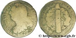 LOUIS XVI 2 sols dit au faisceau , type FRANÇOIS 1792 Paris