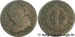 LOUIS XVI (MONARQUE CONSTITUTIONNEL) 2 sols dit au faisceau , type FRANÇAIS 1792 Strasbourg