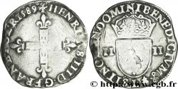 HENRI III Quart d écu, croix de face 1589 Bayonne