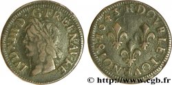 LOUIS XIII LE JUSTE Double tournois, type de Warin 1643 La Rochelle