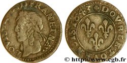 LOUIS XIII LE JUSTE Double tournois, type de Warin 1643