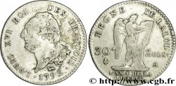 LOUIS XVI 30 sols dit au génie , type FRANÇOIS 1792 Paris