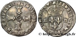 LOUIS XIII LE JUSTE Quart d écu, à la croix fleuronnée, titulature côté croix 1611 Bayonne