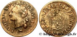 LOUIS XVI Liard dit “à l écu” 1791 Rouen
