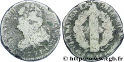 LOUIS XVI 2 sols dit au faisceau , type FRANÇOIS 1791 Paris