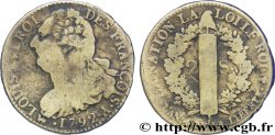 LOUIS XVI (MONARQUE CONSTITUTIONNEL) 2 sols dit au faisceau , type FRANÇOIS 1792 Paris