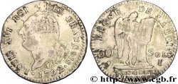 LOUIS XVI 30 sols dit au génie , type FRANÇOIS 1792 Limoges