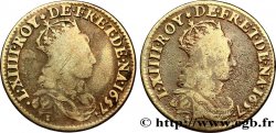 LOUIS XIV THE SUN KING Double avers du liard de cuivre 1657 Atelier indéterminé