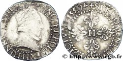 HENRI III Demi-franc au col plat 1587 La Rochelle