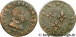 LOUIS XIII LE JUSTE Double tournois, 7e type 1627 Bordeaux