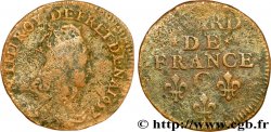 LOUIS XIV LE GRAND OU LE ROI SOLEIL Liard de cuivre, 2e type 1657 Caen