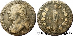 LOUIS XVI (MONARQUE CONSTITUTIONNEL) 12 deniers dit au faisceau , type FRANCOIS 1793 Paris