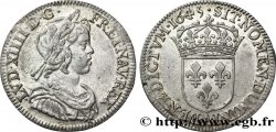 LOUIS XIV LE GRAND OU LE ROI SOLEIL Quart d écu, portrait à la mèche courte 1645 Paris, Monnaie du Louvre