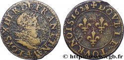 LOUIS XIII Double tournois, type 5 de Paris 1628 Paris