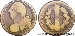 LOUIS XVI (MONARQUE CONSTITUTIONNEL) 2 sols dit au faisceau , type FRANÇAIS 1792 Strasbourg
