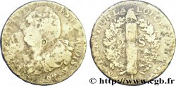 LOUIS XVI (MONARQUE CONSTITUTIONNEL) 2 sols dit au faisceau , type FRANÇOIS 1792 Lille