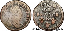 LOUIS XIV LE GRAND OU LE ROI SOLEIL Liard de cuivre 1655 Bordeaux