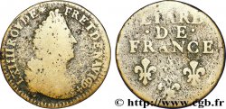 LOUIS XIV THE SUN KING Liard, 3e type, buste âgé 1694 Paris
