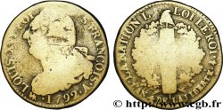 LOUIS XVI 2 sols dit au faisceau , type FRANÇOIS 1792 Paris