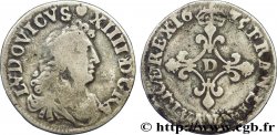 LOUIS XIV LE GRAND OU LE ROI SOLEIL Quatre sols à la croix formée de lis 1675 Vimy-en-Lyonnais (actuellement Neuville-sur-Saône)