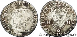 HENRI II Demi-teston à la tête nue, 5e type 1554 Toulouse