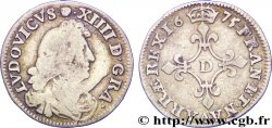LOUIS XIV LE GRAND OU LE ROI SOLEIL Quatre sols à la croix formée de lis 1675 Vimy-en-Lyonnais (actuellement Neuville-sur-Saône)