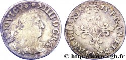 LOUIS XIV LE GRAND OU LE ROI SOLEIL Quatre sols à la croix formée de lis 1675 Vimy-en-Lyonnais (actuellement Neuville-sur-Saône)