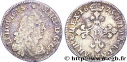 LOUIS XIV LE GRAND OU LE ROI SOLEIL Quatre sols à la croix formée de lis 1675 Vimy-en-Lyonnais (actuellement Neuville-sur-Saône)