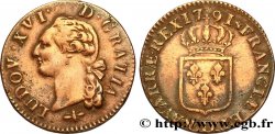 LOUIS XVI Sol dit à l écu 1791 Lyon