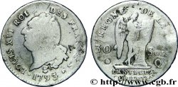 LA CONVENTION 30 sols dit au génie , type FRANÇOIS 1793 Perpignan