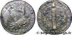 LOUIS XVI 2 sols dit au faisceau , type FRANÇOIS 1792 Paris