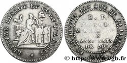 REVOLUTION COINAGE 20 sols de Lefèvre Lesage et Cie 1792 Paris