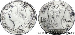 LOUIS XVI 15 sols dit au génie , type FRANÇOIS 1791 Paris