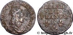 LOUIS XIV LE GRAND OU LE ROI SOLEIL Liard de cuivre, type 5 1657 Caen