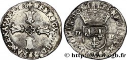 HENRY IV Quart d écu, croix feuillue de face 1608 Bayonne