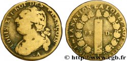 LOUIS XVI (MONARQUE CONSTITUTIONNEL) 12 deniers dit au faisceau , type FRANÇOIS 1791 Paris