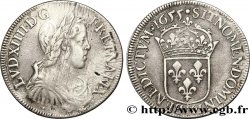 LOUIS XIV THE SUN KING Demi-écu, portrait à la mèche longue 1655 Bordeaux