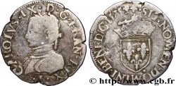 HENRI III. MONNAYAGE AU NOM DE CHARLES IX Demi-teston 1575 Limoges